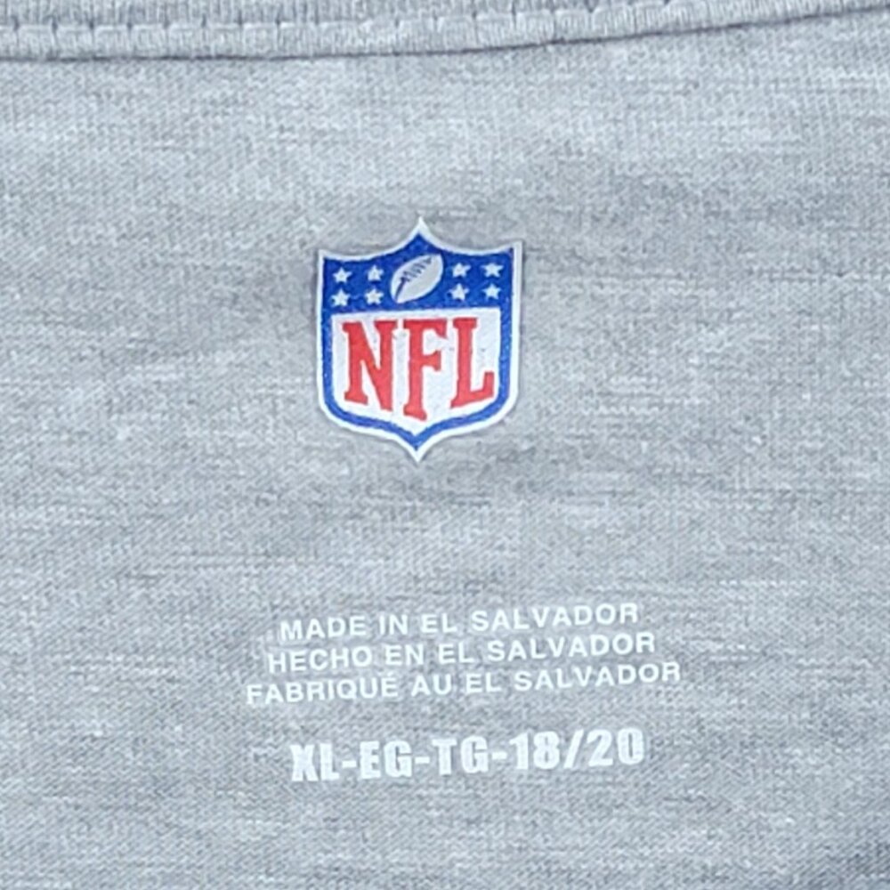 NWT NFL Youth Heather Grey Mahomes Chiefs Football Crew Neck Tee - XL - Picture 5 of 5